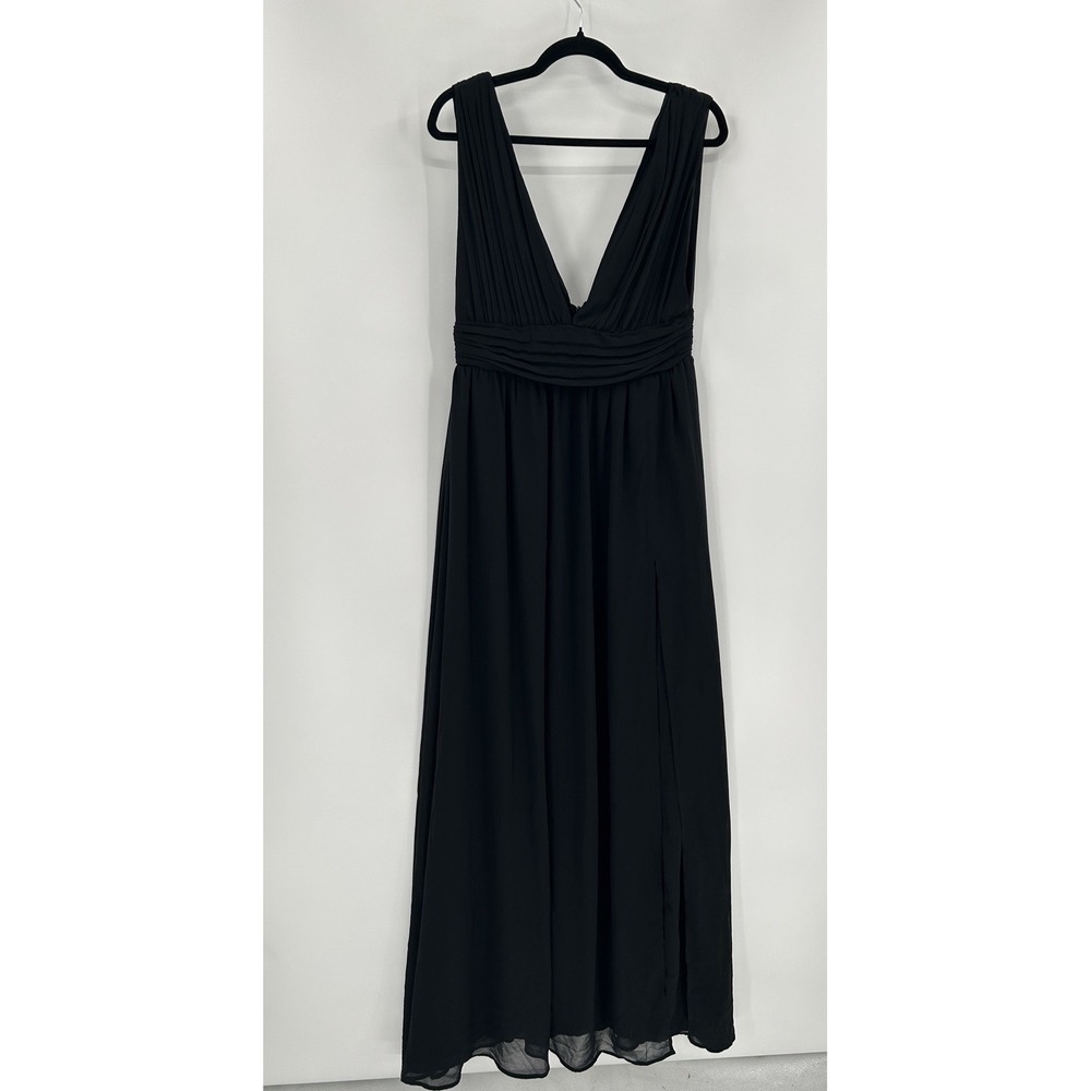 Lulu's Gown Size M Heavenly Hues Black Maxi‎ Dress Sleeveless V-neck WhimsiGoth